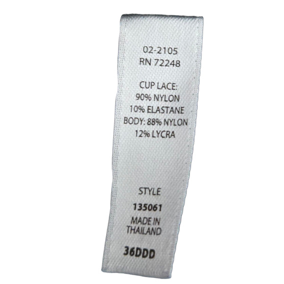 Black and Beige  Tempting Plush Contoured Lacey Paramour Bra Size 36DDD 135061 - Picture 5 of 6